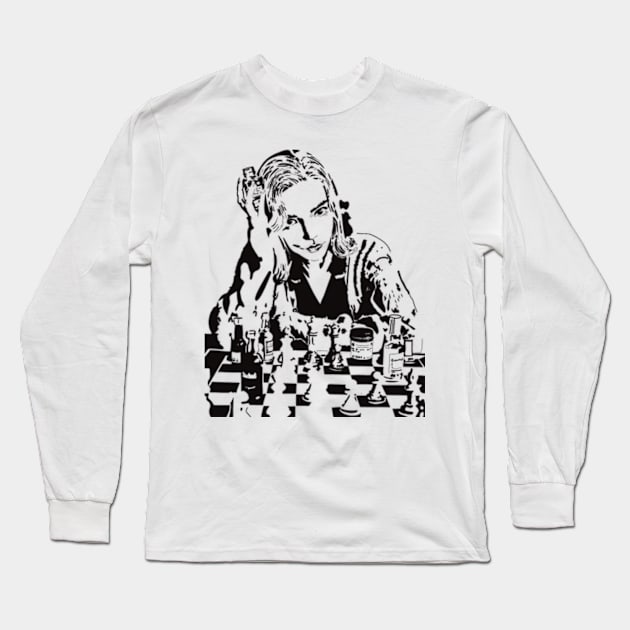 Beth Harmon / Queens Gambit Long Sleeve T-Shirt by OFive